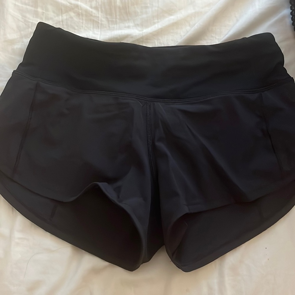 Lululemon black speed up shorts